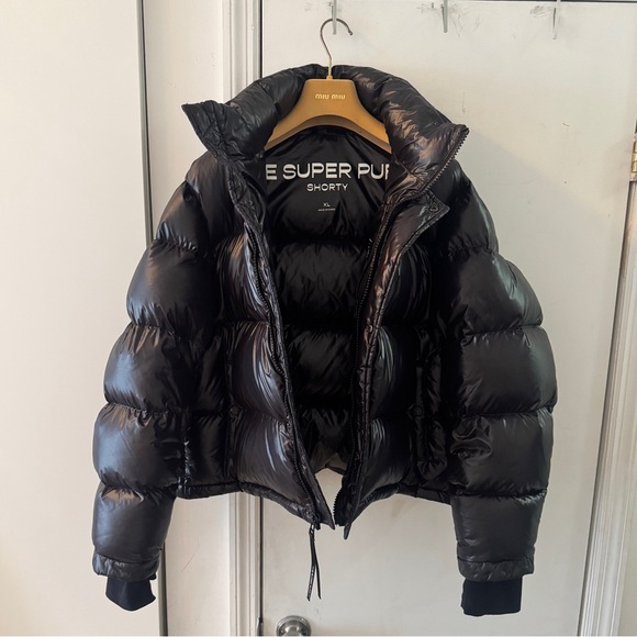 Super Puff Shorty Puffer w Hood - Black Gloss - Aritzia - Picture 2 of 10